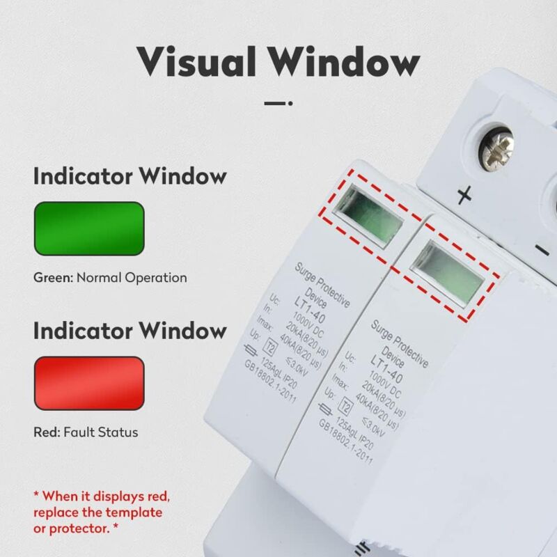 2P Photovoltaik Überspannungsschutz DC 600V - Schienenmontage Für Solaranlagen