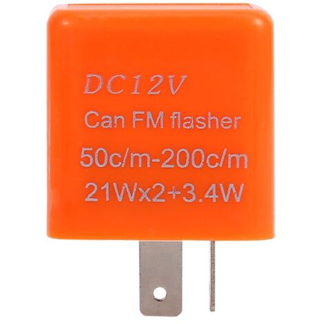 Ej.Life Motorrad Blinkrelais, 2 Polig 12V Blinkrelais Universal Motorrad LED Elektronische Blinkgeber(Orange) A