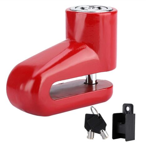 Ej.Life Sicherheit Scheibe Bremsschloss, Roller Motorrad Fahrrad Diebstahlsicherung Heavy Duty Fahrradbremsscheibe Bremsscheibenschloss(Red) A