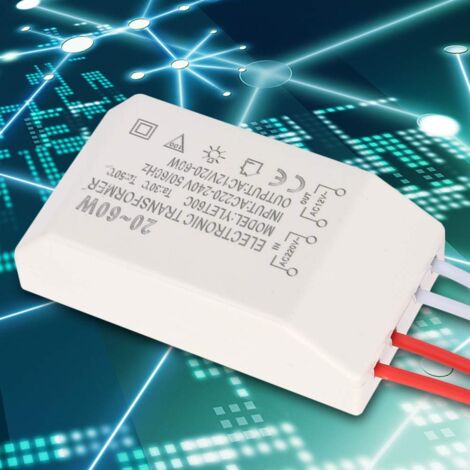 Elektronischer Transformator 220V Zu AC 12V, 20-60W - Für Halogenlampen, Dimmbar & Kompakt