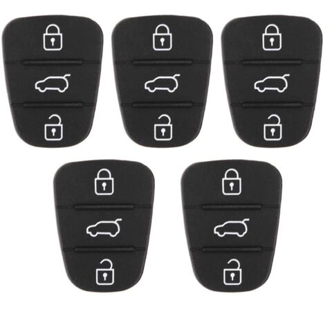 Ej.Life Autoschlüssel, Autoschlüssel Knopf Ersatz,  5Pcs Schlüsselschale Gummi 3 Tasten Pad Fit für Hyundai, für Kia (ohne Brief) (1/5)