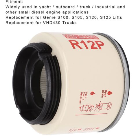 Élément de filtre à carburant avec séparation eau R12P, FS19627, P551768, BF1381-O, S3240, 18-7947, BE924010 pour moteurs diesel légers