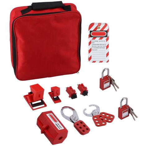 10-tlg. Elektrisches Sperr-Set - Lockout Tagout Für Leistungsschalter & Sicherungen