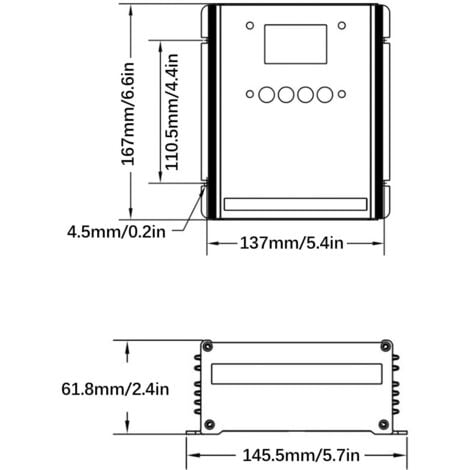 Ej.Life Hybrid-Wind-Solar-Controller MPPT-Boost-Laderegler PV-Solar-Hybrid-Regler mit Entladen Passend für 24-V-48-V-Batterie