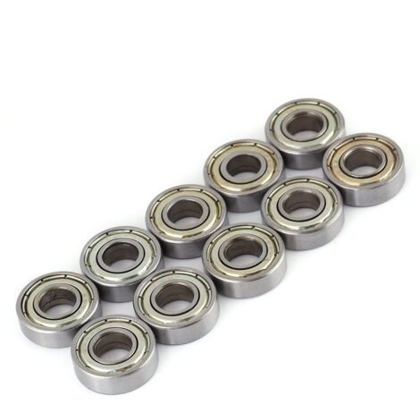Ej.Life Akozon Kugellager, Precision Bearings10 Pcs Hitzebeständige Durable Multi-Use Lager Double Rubber Sealed Steel Miniatur 698ZZ (8x19x6mm) Vorgeschmierte Stahl Miniatur-Rillenkugellager A (1/5)