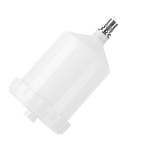 Ej.Life Sata-Farbbecher Sata-Becher aus Kunststoff Weißer Kunststoffbecher Air Gravity Paint Pot Gewindeanschluss für Spritzpistolenwerkzeug 600 Ml Fassungsvermögen