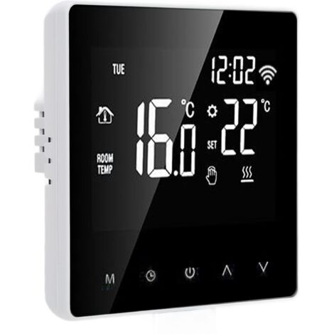Ej.Life ME81H Smart WIFI LCD-Thermostat für Wasser-Fußbodenheizung und Elektrische Wandkessel-Fußbodenheizung (weißer Knopf mit weißer Rückseite 16A) A