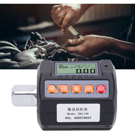 Uharbour Digitaler Drehmomentadapter 1/2 Zoll 17-340 Nm, Drehmomentschlüssel Digital mit LCD-Display, PEAK/TRACK-Modus, Summer und LED-Anzeige, ±2% Fehlergenauigkeit, für Auto, Fahrrad, Motorrad