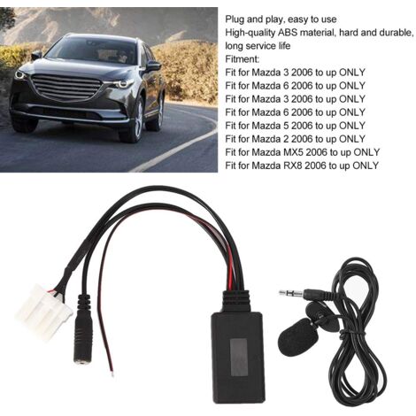 Ej.Life Dioche AUX IN Kabeladapter AUX IN Kabel Adapter Auto Bluetooth 5.0 Mikrofon Fit fur Mazda 2 3 5 6 Rx8
