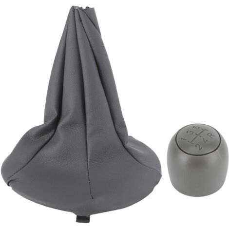 VHEUHZ Schaltknauf-Set Grau - 5-Gang Mit Manschette Für FIAT PANDA 169 2003-2011