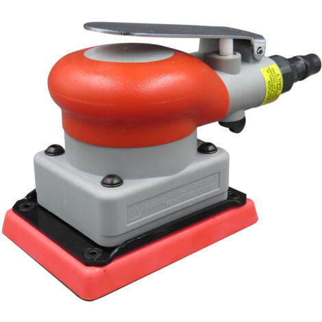 Ej.Life Druckluft Schwingschleifer, Air Square Orbit Finishing Sander, Profi Pneumatischer Schwingschleifer Legierter Stahl Air Palm Sanding Sandpapier Maschine für Tiefe Ecken, 10000U/min 75x100mm/3x