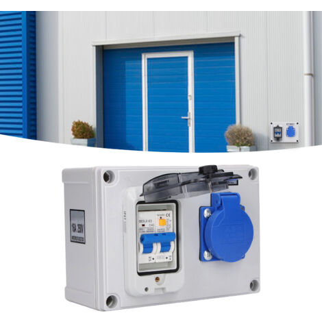 Ej.Life Steckdosenbox, Schutzart IP54 Steckdose mit 230V 40A 1P+N RCD für Innen- und Außenbereiche