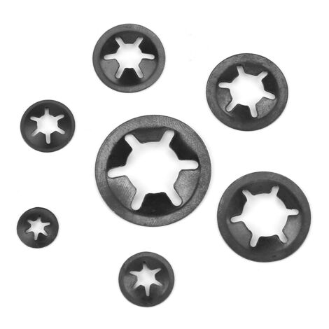Ej.Life 260 pcs Sicherungsring Sicherungsscheiben, Mangan-Stahl Push On Unterlegscheibe Sicherungsscheiben-Satz (Größe 3/4/5/6/8/10 / 12mm) (1/5)