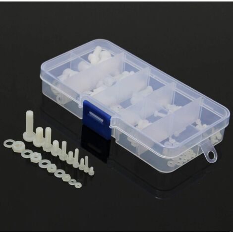 270-teiliges Nylon Schrauben Set - M2 Bis M5 Mit Muttern & Scheiben