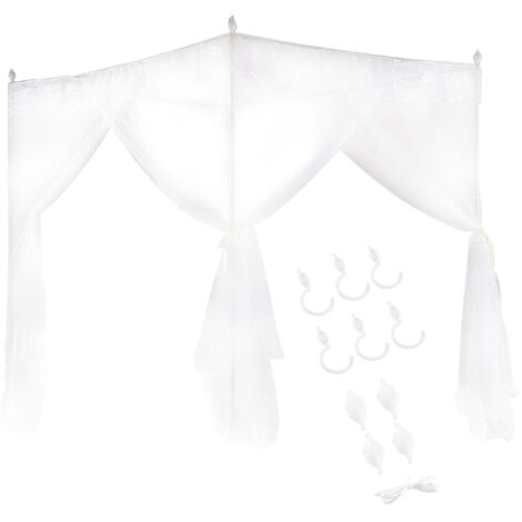 Ej.Life Wifehelper Luxus Princess DREI Seitenöffnungen Post Bett Vorhang Baldachin Netting Moskitonetz Bettwäsche (L) (1/5)