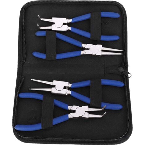 Ej.Life 4tlg Sprengringzangen, Seegering-Zangen Seegeringzange Set Sicherungsringzange Professionelle 7 Zoll Mit tauchbeschichteten Griffen für Außen und Innensicherungsringe