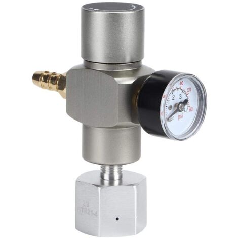 Ej.Life CO2-Druckregler Druckminderer, 2 in 1 Mini-CO2-Gasregler-Soda-Manometer mit Adapter 3/8in auf TR21.4