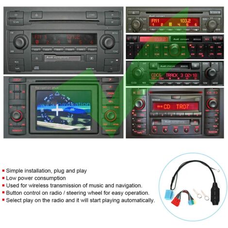 Ej.Life Bluetooth Nachrüsten Auto A3 8P-Auto Stereo Radio Kabelbaum Kabelanschluss o Adapterkabel Adapter 20Pin / 8Pin Bluetooth 5.0 o Adapter Funkverbinder Autoresio Ersatz Für A2 A3 8L 8P Tt