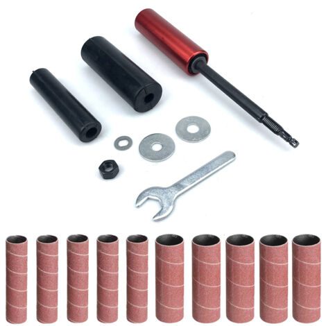 Ej.Life Handgeführte Gummi-Schleiftrommel, 1,5 Bohrer-Schleifdorn-Spindelschleifer-Adapter für Bohrmaschinen und Bohrmaschinen, 10 Stück Spindelschleifer-Hülsen Antriebsspindelschleifer