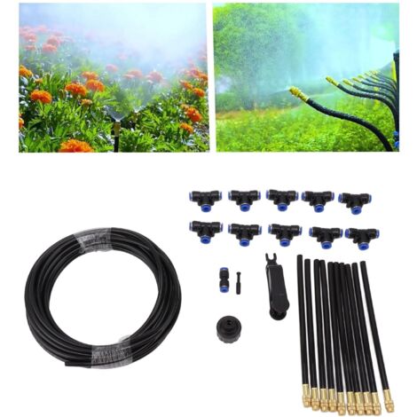 Ej.Life Tropfbewässerungsset, 360° Biegbares Bewässerungssystem, Verstellbare Biegbare Düse, Kupfersprüher-Zerstäubungssystem für Garten, Hof, Rasen, Terrasse, Pflanzen, Blumenbeet