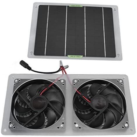 Ej.Life Solarpanel Lüfter Kit, 100 W 12 V Dual Solar Abluftventilatoren mit Solarpanel, Wasserdichter Solarbetriebener Gewächshausventilator für Kleine Hühnerställe, Schuppen, Kriechkeller, Haustierhä