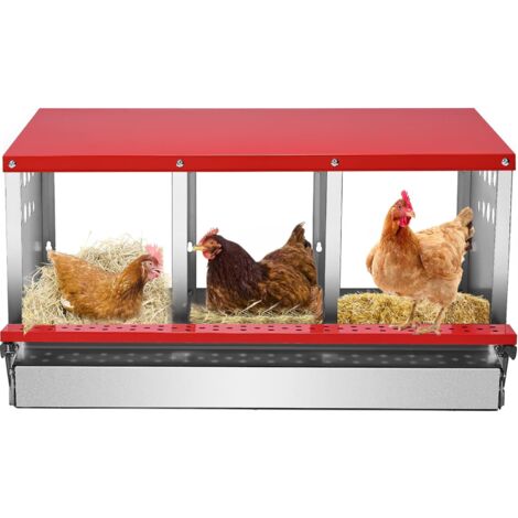 Ej.Life Legenest Hühnernest 3 Fächer, Metall Nistkästen Legenester für Hühner Hühnerlegekasten für Hühnerstall Große Hühnerbox Legebox Geflügelnest, für Sammeln sauberer Eier