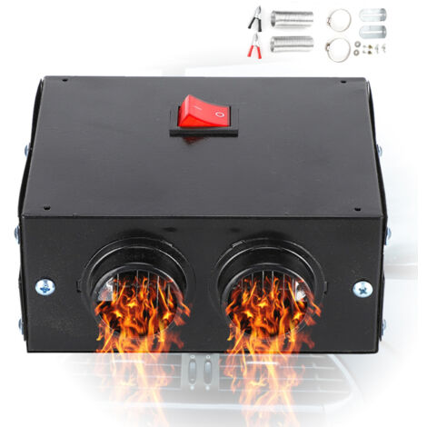 Ej.Life Heizung 12V 300W,12V Car Defroster 300W,Kfz Auto Heizluefter 12V 300W/600W Demister Zusatzheizung,Autoheizung Wärmer Defroster Tragbarer Demister Mute Fan Schnelle Heizung 600W12V (12V)