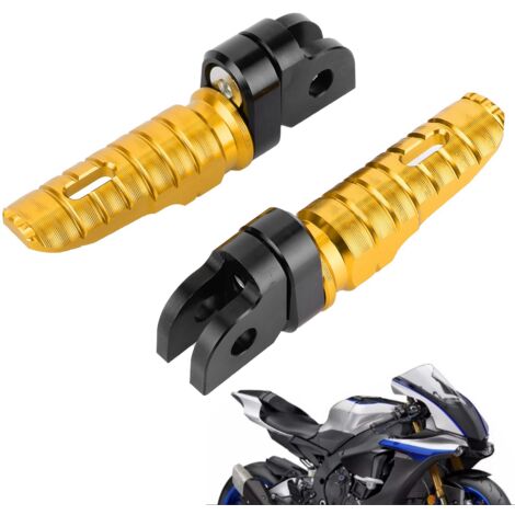 Ej.Life FP-273-Set, Motorrad-Fußrasten-Fußraste vorne, Aluminiumlegierung, zum Nachrüsten von Motorrädern, Ersatz für MT-03, MT-25, MT-07, MT-09, R3, XJ6(Gold) (1/5)
