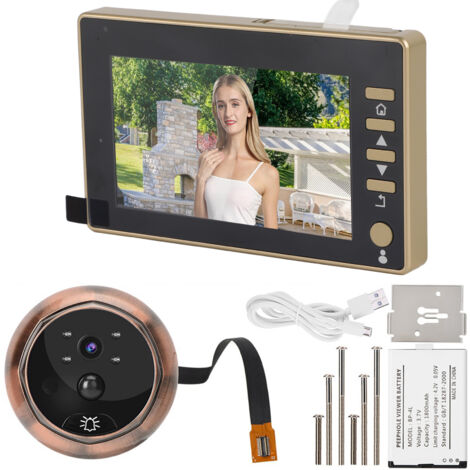 Ej.Life Video-Türsprechanlage, 4,5 "HD-Bildschirm Türklingel mit Kamera Aufnahme Video Türsprechanlage mit IR Nachtsicht PIR Bewegungsmelder für Haussicherheit (ohne Speicherkarte) (1/5)