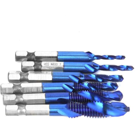 Gewindebohrer-Set 6-teilig – M3 Bis M10, HSS Stahl, 6,35mm Sechskant Für Bohren & Gewindeschneiden