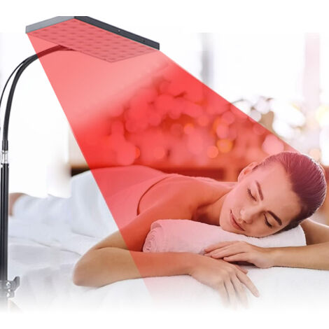 Ej.Life Rotlicht Therapielampe für Gesicht und Körper, 660 Nm 850 Nm LED Rot Infrarotlampe mit Verstellbarem Ständer, Infrarot Lichttherapie für Gesicht, Rücken, Knie, Bein, Nacken, (EU)