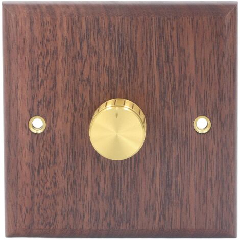 Ej.Life Licht Dimmer Schalter Tischlampen Stehleuchten Messingknopf Schwarz Walnussholz Reparaturwerkzeuge mit Messingknopf Schwarz für Heimbeleuchtung 200-250 V (1/5)
