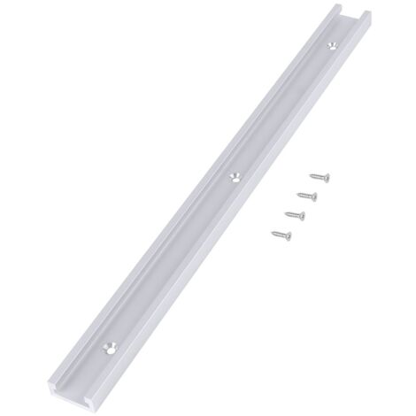 Ej.Life T- Schiene, 1 Stück 400mm Aluminiumlegierung T- T-Slot mit 4 Stück Selbstklebende Schrauben für Holzbearbeitung, Gehrungssägen, Werkbänke, Bohrer
