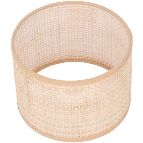 Ej.Life Rattan Lampenschirm Ersatz Vintage Geflochtener Korb Kronleuchter Hängetisch Boden Rattan Leuchte Schirm E27 E14 (1/5)
