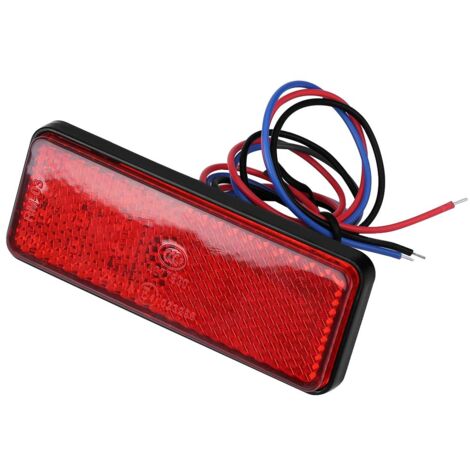 Ej.Life Bremslicht Universal 24 LED Motorrad Roller Moped Rechteck LED Reflektor 12V Rücklicht Stop Bremslicht Rot Lampe für Roller MTB Fahrrad Dreiräder (Red Shell Red Light)