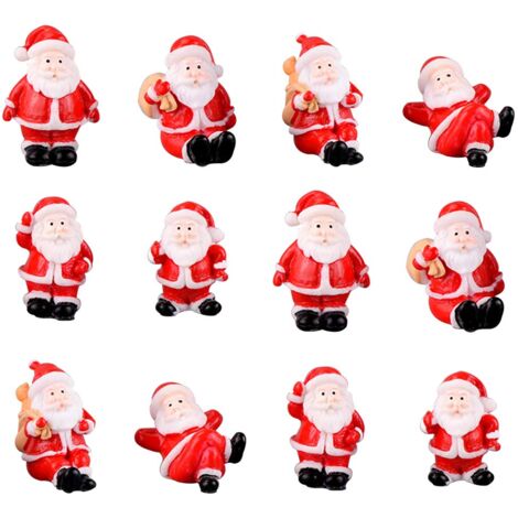 Ej.Life Weihnachts-Miniaturfiguren, SClaus Tischfiguren, Garten-Requisiten, 12 Stück, Weihnachts-Miniaturfiguren, SClaus Tischfiguren, Garten-Requisiten, Weihnachten (Rot) (1/5)