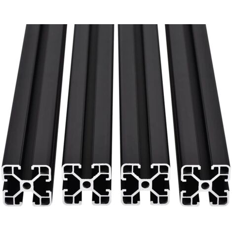 Ej.Life 4PCS T-Nut Aluminiumprofil Extrusions, 1000 mm 4040 Aluminium Profil, Eloxierte Linearschiene nach Europäischem Standard 6063-T5 für 3D-Drucker, CNC-Maschine usw. (Schwarz) (1/5)