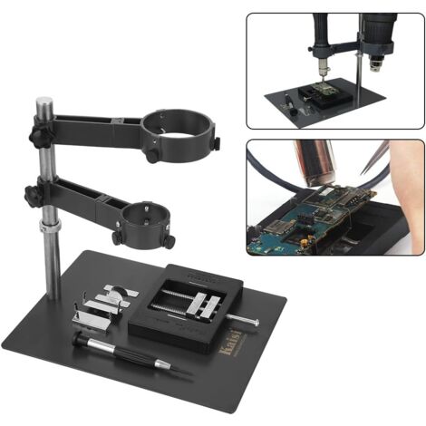Ej.Life 1 Satz Heißluftpistole Handstück Halter Reparatur Plattform Heißluftpistole Clamp Stand-Halter mit 2 Befestigungen für BGA Rework Lötstation (1/5)