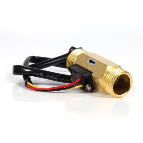 60mm G1 / 2" Kupfer Gewinde Durchflussmesser Wasser Halleffekt Flüssigkeit Wasserdurchflusssensor Durchflussmesser Fluidmeter Flüssigkeitswasser Durchflussmesser Meter 1-30L / min (1/5)