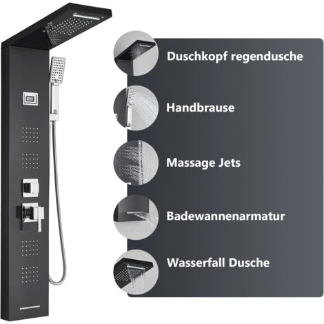 Keweai Duschsystem Set – 3-Wege-Umsteller Mit Regendusche & Handbrause, Chrom, Mit Druckausgleichsventil