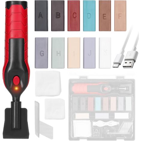 Ej.Life Parkettboden-Reparaturset – Set mit 11 x Wachsstiften in verschiedenen Farben für Laminat-Reparaturen – Werkzeug zum Ausbessern von Kratzern