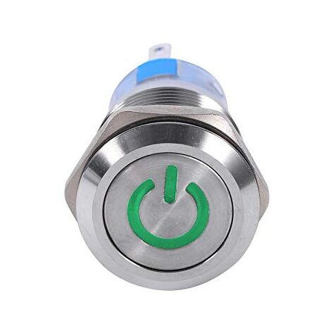 Keenso 19mm 12V-24V Auto Power Druckschalter wasserdicht Metall LED