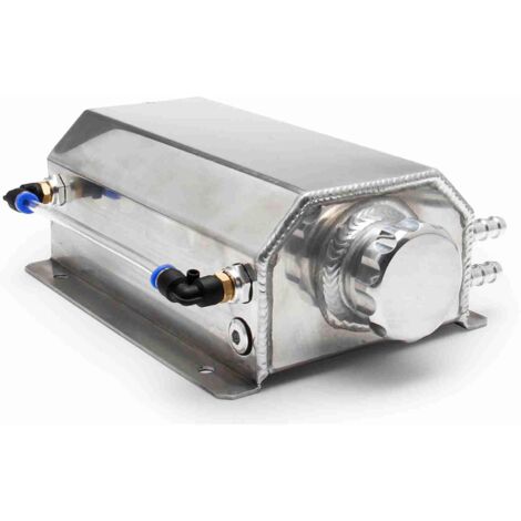 Aluminium-Ölauffangbehälter, Kühlmittel-Überlaufbehälter Oil Catch Can Reservoir Tanks, Universelles Ölabscheidebehälter mit Ablaßschraube, für die Kühlflüssigkeitsspeichertanks