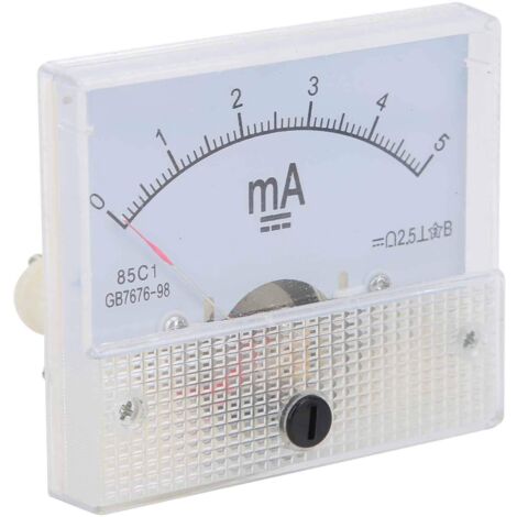Amperemeter DC 0-5mA Rechteck Analog Strom Panel Zeigertyp Ampere Tester Messgerät Vertikale Installation (1/5)