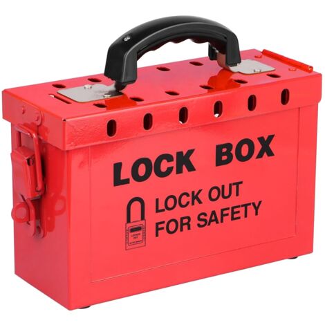Lockout Tagout Box, Tragbare Gruppenschloss-Box mit 12 Steckplätzen, Robuste Gruppen Lockout Tagout Station für Gruppen Lockout Haspen, Lockout Tags, Sicherungsautomaten (1/5)