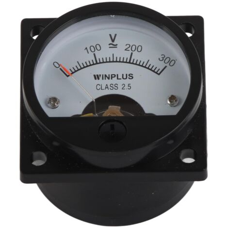 Analoges Anzeigeinstrument Rund Voltmeter ABS Amperemeter Messgerät Zum Messen von SO‑45 AC 0‑300 V Rund Schwarz