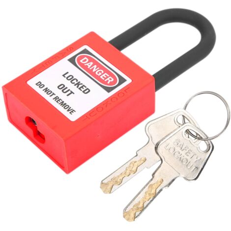Lockout-Schloss, Isolierung, 38 Mm, Staubdicht, Outdoor-Verriegelungsanwendungen, Lockout-Vorhängeschloss für die Industrie für den Maschinenbau (Rot) (1/5)