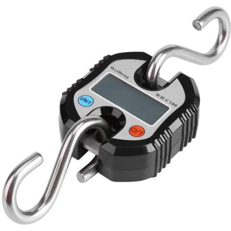 Elektronische Waage mit Haken, tragbar, LCD-Haken, Edelstahlhaken, ausziehbar, zweifaches Präzisionsanzeige, 150 kg (1/5)