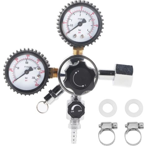 Produktbild von CO2-Druckminderer Premium Für Bier – Reihenschaltung, 0–6 Bar, W21.8, Mit Druckentlastungsventil, Für Zapfanlagen