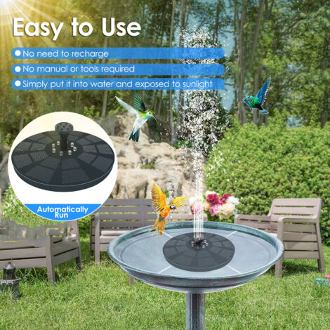 CIYIN Fontaine Solaire 16 Cm Avec 8 Buses - Pompe Solaire Bassin Pour Jardin, Étang, Bain D'Oiseaux Et Aquarium